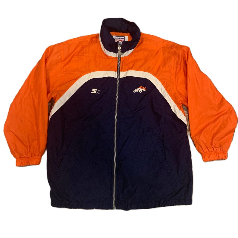 VTG 90s Denver Broncos NFL x Starter Hooded Windbreaker Jacket Men’s Size XL